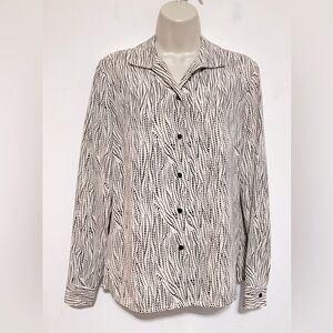 Covington S blouse Cream brown artsy